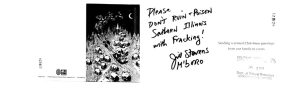 Example Christmas card reads Please don't ruin and poison southern Illinois with Fracking!