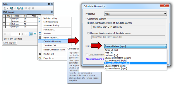 Pathway to find the calculate geometry dialog
