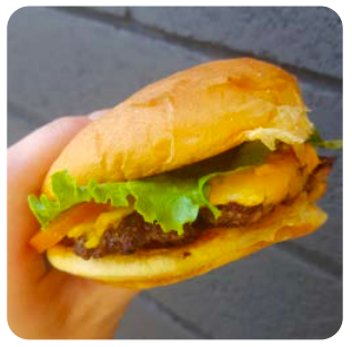 Close-up cheeseburger